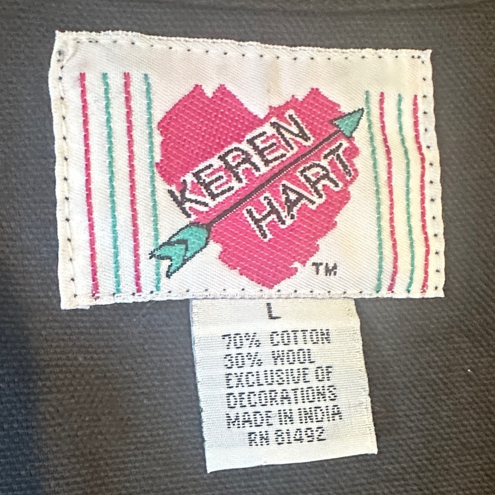 Vintage KEREN Hart Gray Cotton Wool Blend Fabric - Picture 2 of 4